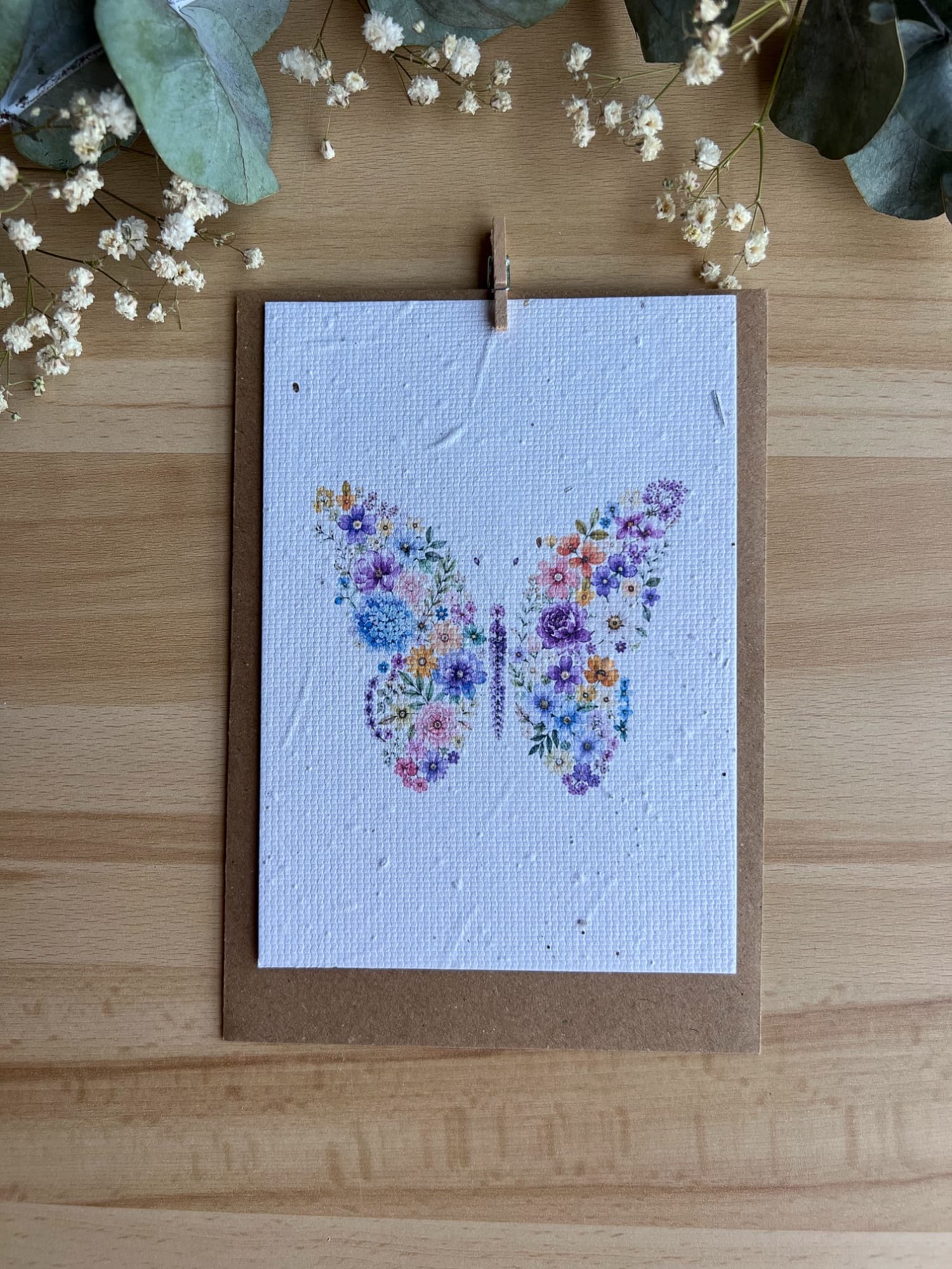 Картичка за любим човек „Цветна пеперуда“